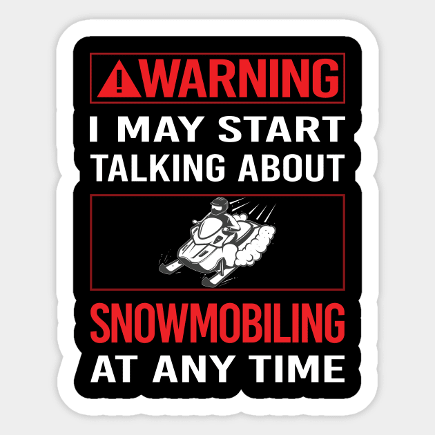 Red Warning Snowmobiling Snowmobile Sticker by Happy Life